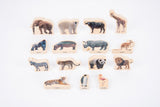 Wooden wild animal blocks - pack 15