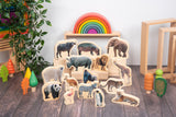Wooden wild animal blocks - pack 15