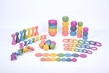 Rainbow wooden super set + wooden sorting tray (7- way)