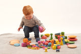 Rainbow wooden super set + wooden sorting tray (7- way)