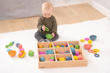 Rainbow wooden super set + wooden sorting tray (7- way)