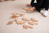Wooden dinosaur blocks - pack 10