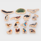 Wooden bird blocks - pack of 15