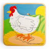 Lifecycle wooden puzzle - chicken