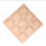 Wooden sorting tray with 9 frames