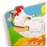 Lifecycle wooden puzzle - chicken