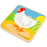Lifecycle wooden puzzle - chicken