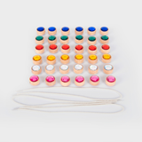 Wooden lacing jewels - pack of 36 plus 3 laces