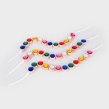 Wooden lacing jewels - pack of 36 plus 3 laces