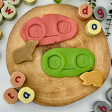 Lowercase alphabet stamping stones