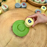 Lowercase alphabet stamping stones