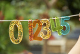 Rainbow glitter numbers - pack of 14
