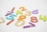 Rainbow glitter numbers - pack of 14