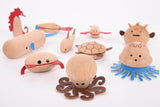 Wooden sea creatures - pk 10