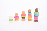 Rainbow wooden community people - pack 5