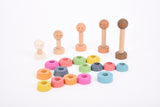 Rainbow wooden community people - pack 5