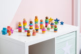 Rainbow wooden community people - pack 15