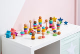 Rainbow wooden community people - pack 15