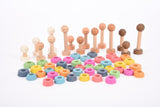 Rainbow wooden community people - pack 15