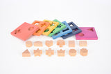 Rainbow wooden shape stacker