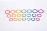 Rainbow wooden rings (set 7)