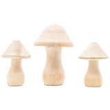 Wooden toadstools - set of 3