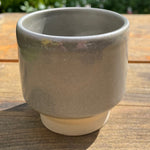 Chunky pottery mug, green and cream (preloved) *DELICATE ITEM*