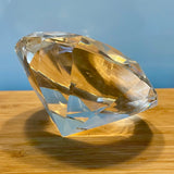Glass diamond shaped paperweight - 2 sizes available (preloved) *DELICATE GLASS ITEM*