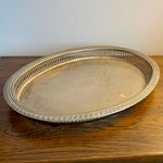 Slightly tarnished silver plated galleried oval tray (preloved)