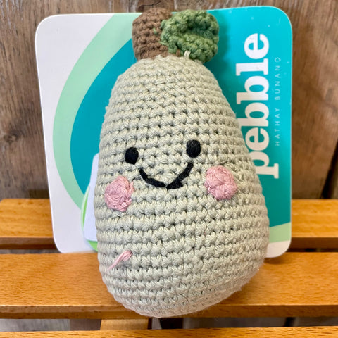 Pebble Toys crocheted pear rattle (preloved)