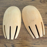 Light wooden salad servers/bear claws (preloved)