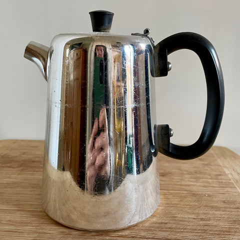 Stainless steel coffee pot with black handle (preloved)