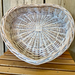 White wicker heart shaped basket (preloved)