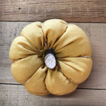 Handmade cotton pumpkin - mustard yellow cotton