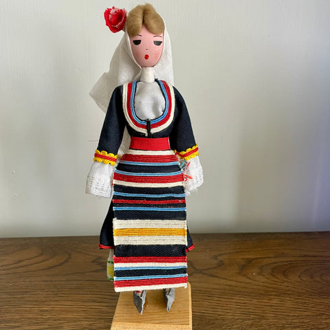 Vintage handmade Bulgarian folklore doll (preloved)