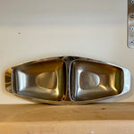 Stainless steel tray with 2 compartments (preloved)