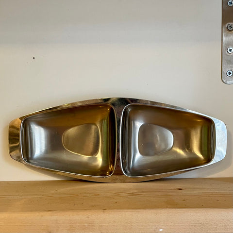 Stainless steel tray with 2 compartments (preloved)