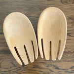 Light wooden salad servers/bear claws (preloved)