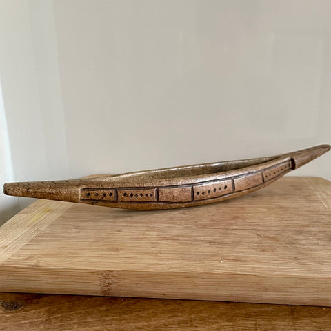 Small carved wooden boat (preloved)