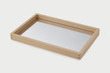 Small wooden mirror tray