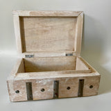 White painted wood and metal box (preloved)