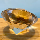 Glass diamond shaped paperweight - 2 sizes available (preloved) *DELICATE GLASS ITEM*