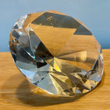 Glass diamond shaped paperweight - 2 sizes available (preloved) *DELICATE GLASS ITEM*