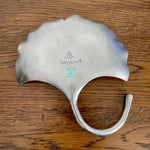 Metal ginkgo leaf shaped dish (preloved)
