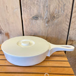 White plastic frying pan with lid (preloved)