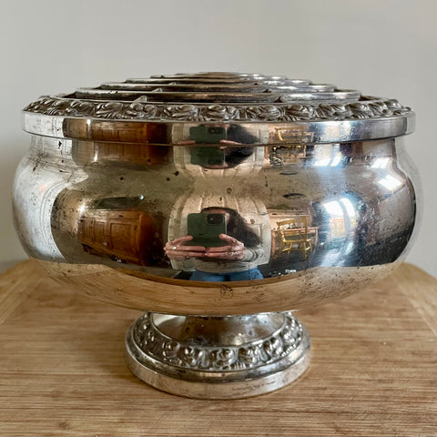 Large silver plated flower bowl (preloved)