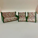 Set of doll’s house furniture-bed, sofa and armchairs (preloved)