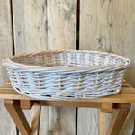 White wicker heart shaped basket (preloved)