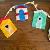 Handmade felt beach hut bunting (preloved)