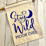 Stay wild moon child canvas wall hanging